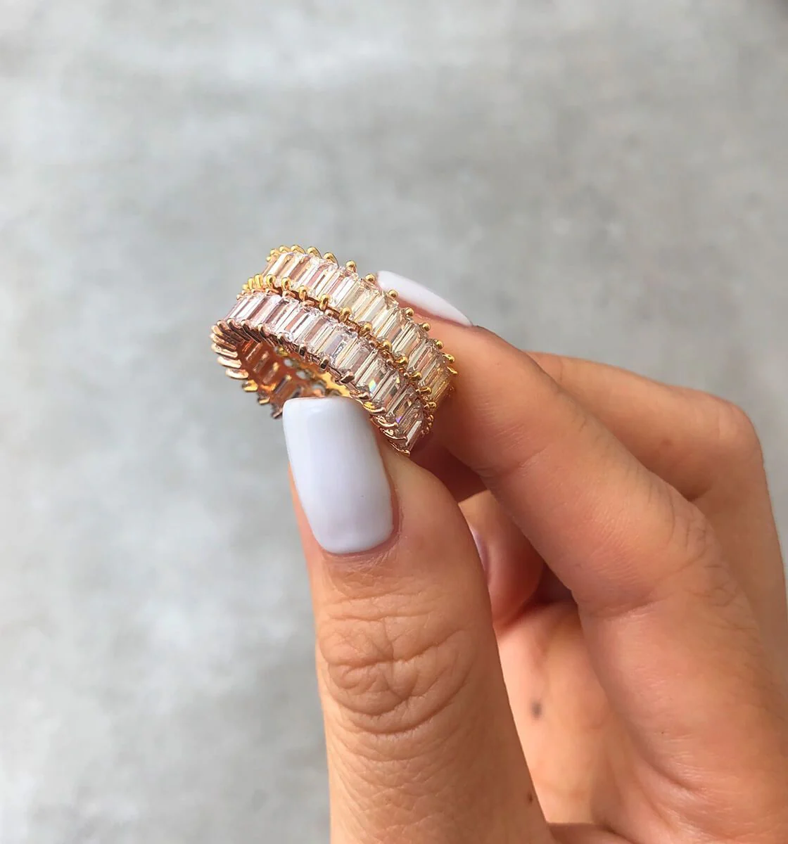 Adaya Stacking Ring - White Stone - Image 8