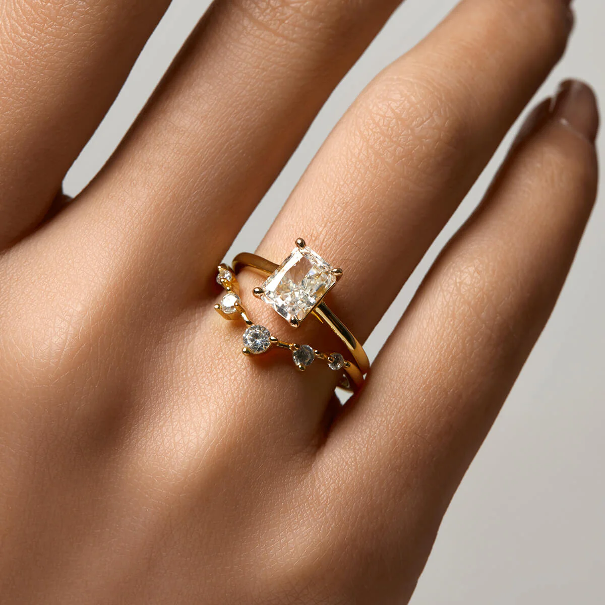 Brilliant Round Wishbone | Stacking Ring - Image 12