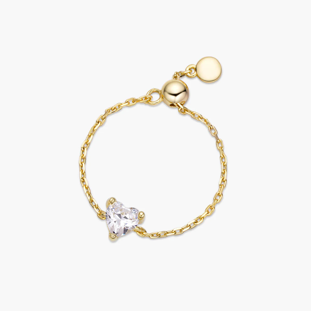 Dainty Heart Chain Ring - Image 3