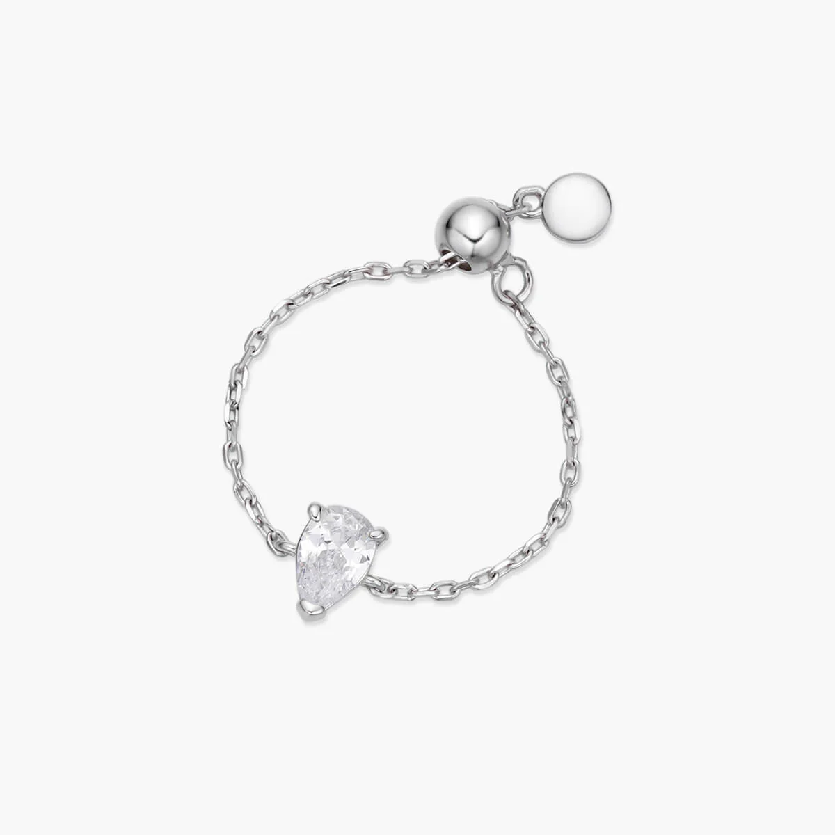 Dainty Pear Chain Ring - Image 3