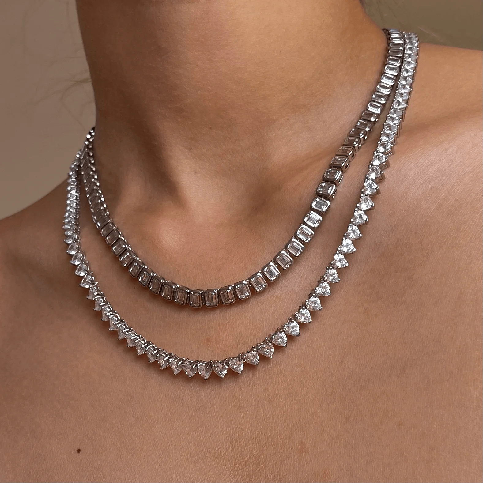 Emerald Bezel Tennis Necklace - Image 6