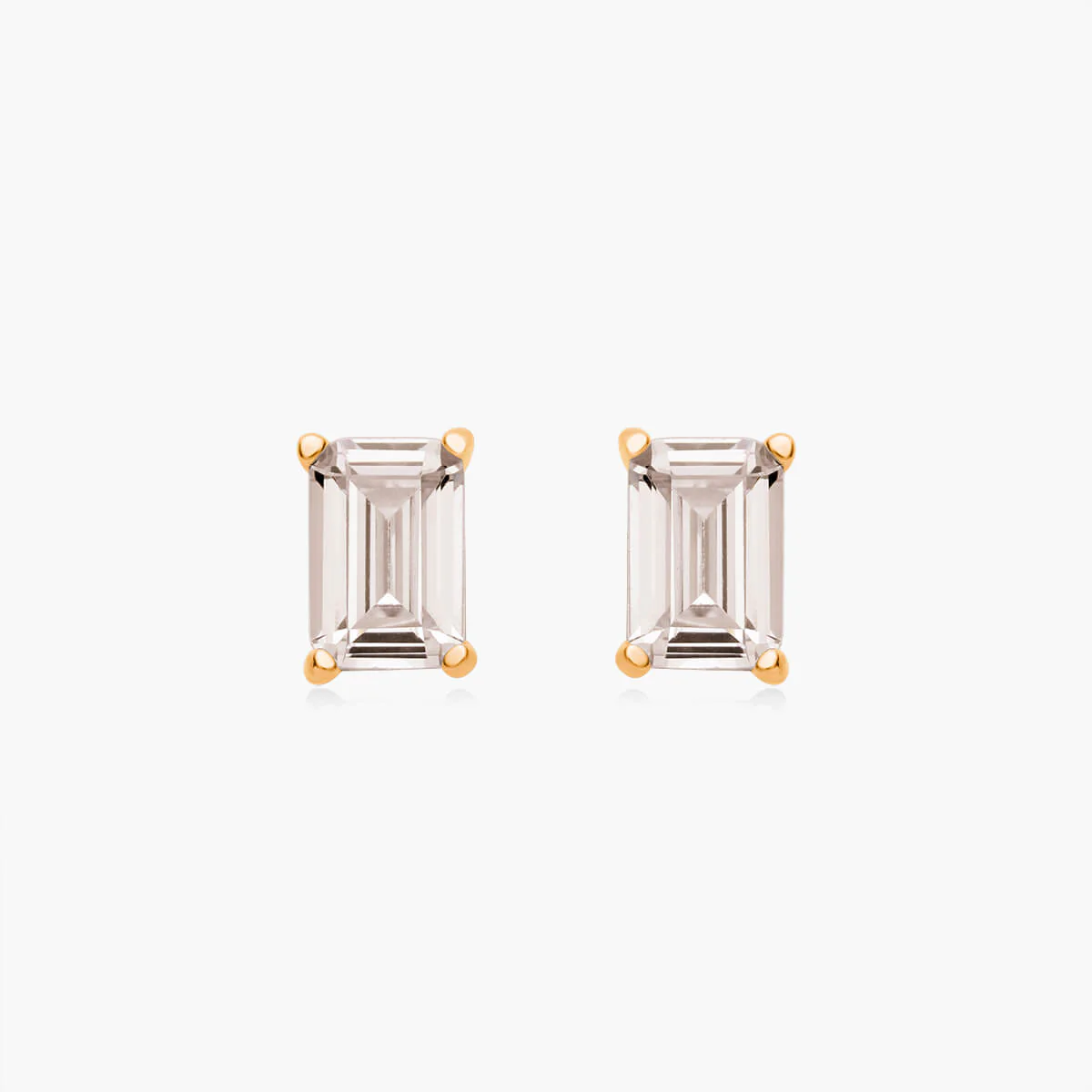 Emerald Cut Studs (Pair) - Sterling Silver - Image 2