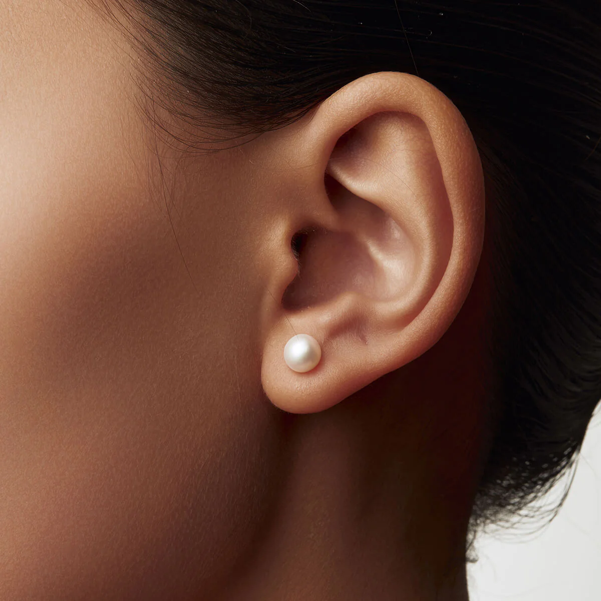 Matte Round Pearl Studs - Image 2