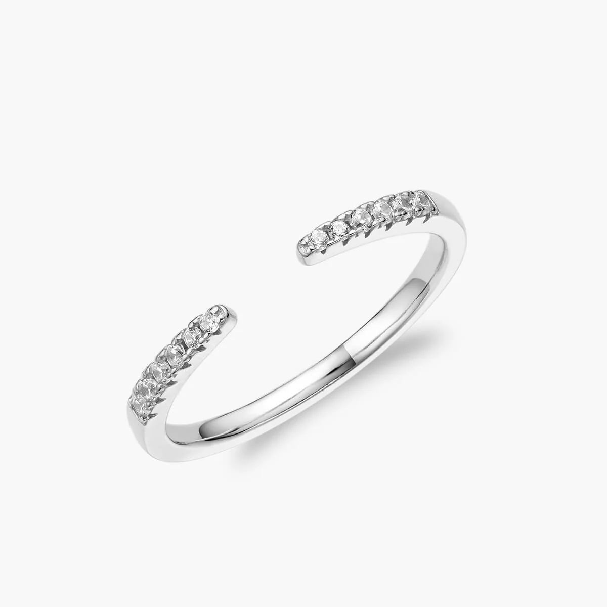 Open Pavé Stacking Ring - Image 2