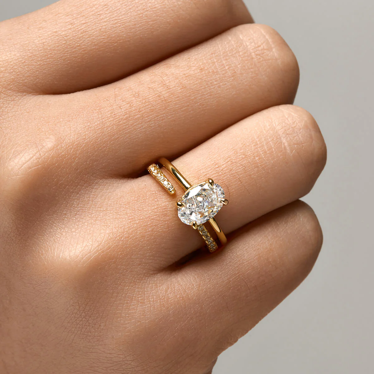Open Pavé Stacking Ring - Image 8