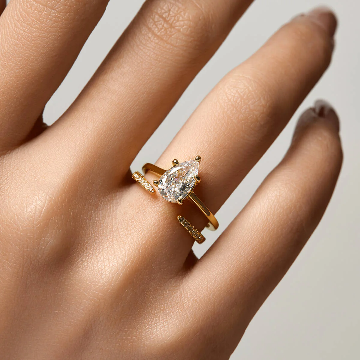 Open Pavé Stacking Ring - Image 9