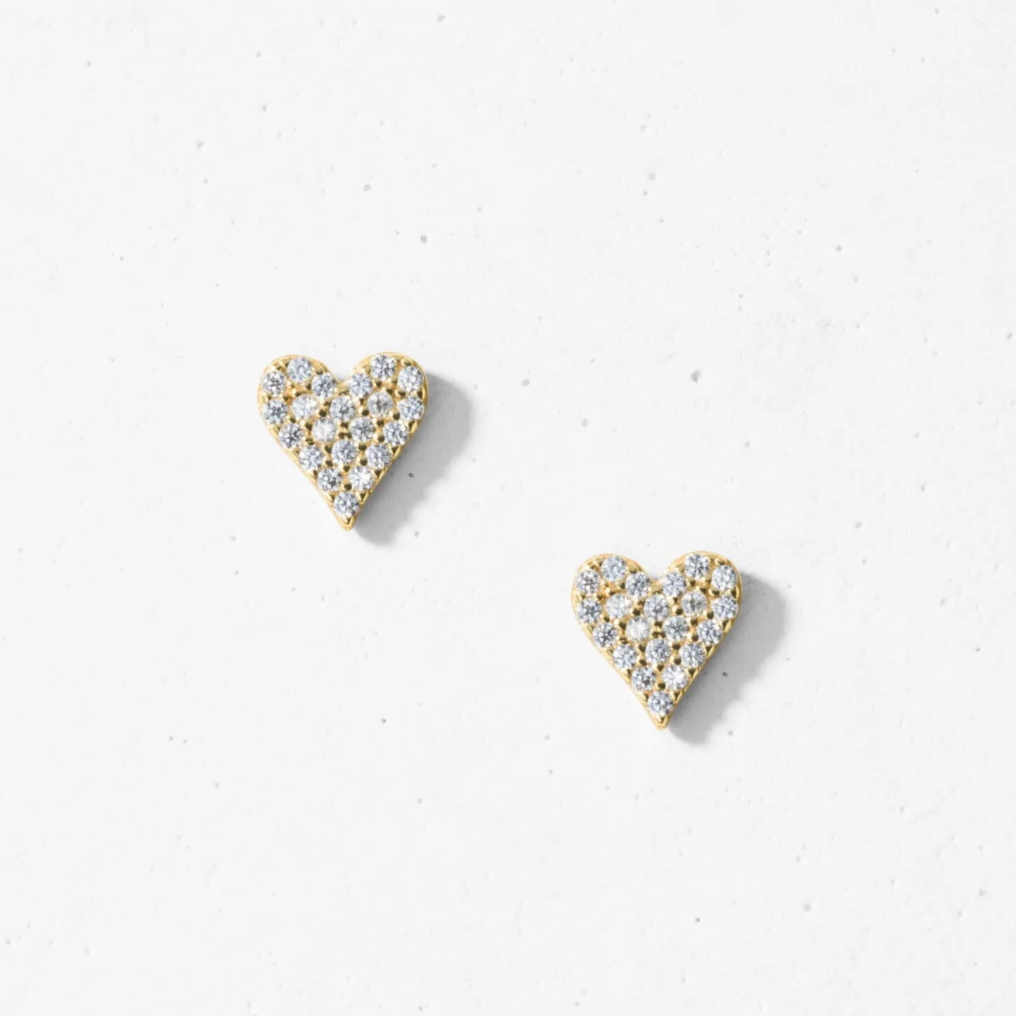 Pave Heart Stud Earrings - Image 3