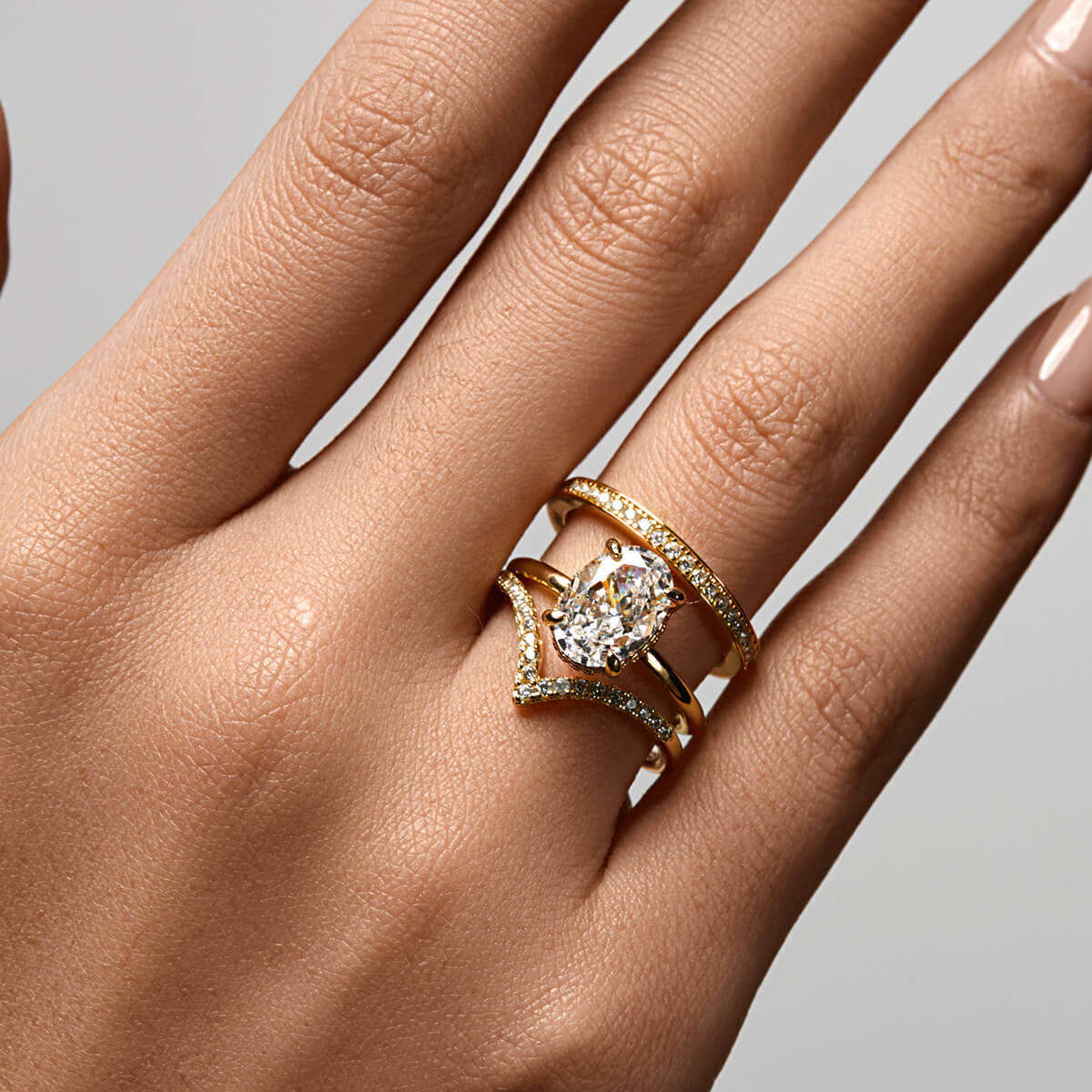 Pavé Wishbone V | Stacking Ring - Image 13