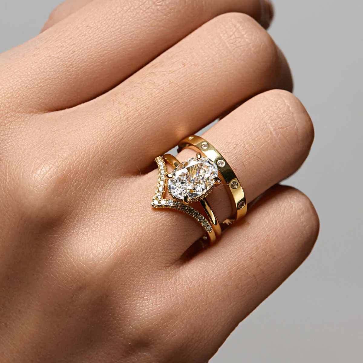 Pavé Wishbone V | Stacking Ring - Image 14