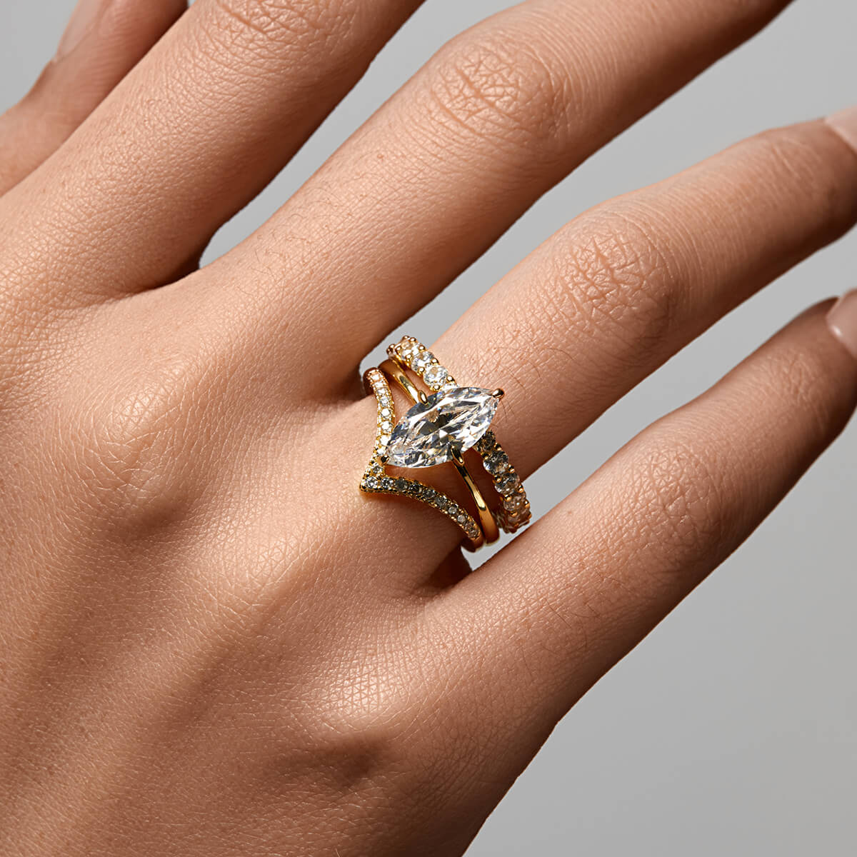 Pavé Wishbone V | Stacking Ring - Image 15