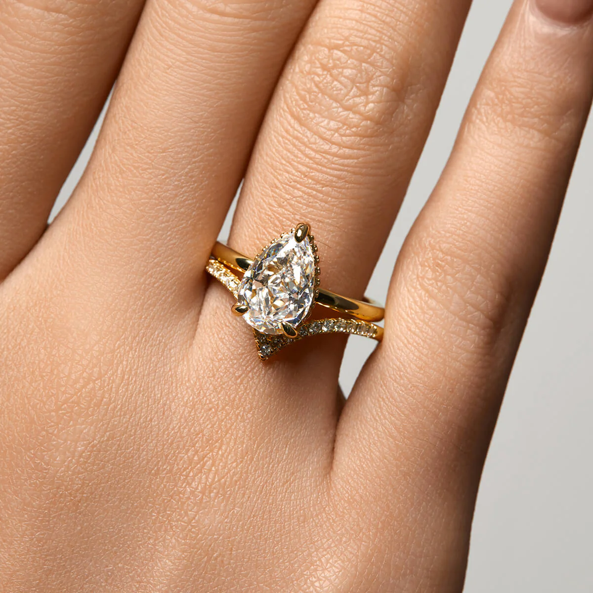 Pavé Wishbone V | Stacking Ring - Image 6