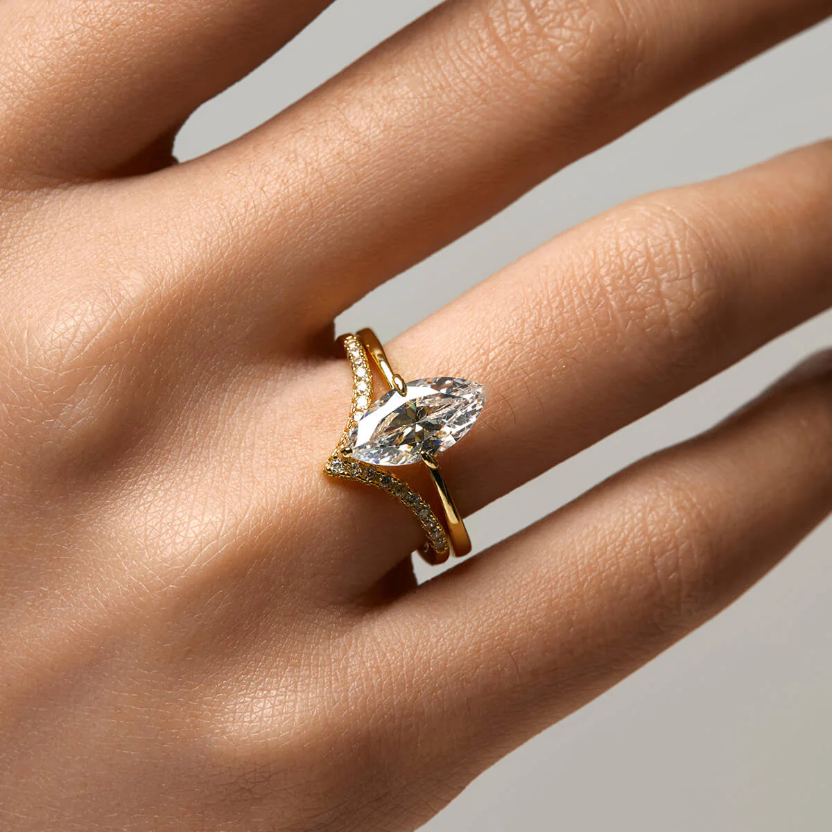 Pavé Wishbone V | Stacking Ring - Image 9